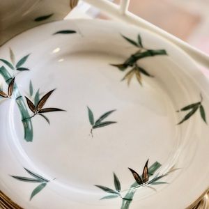 Noritake Japan #5490 Bamboo (7) Dinner Plates 10" *Part Of Set Salad/Platters